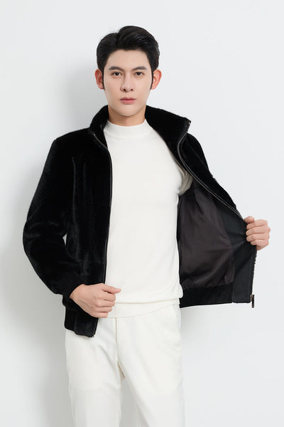 Lucchi Italy Men's Fur Jacket - Black