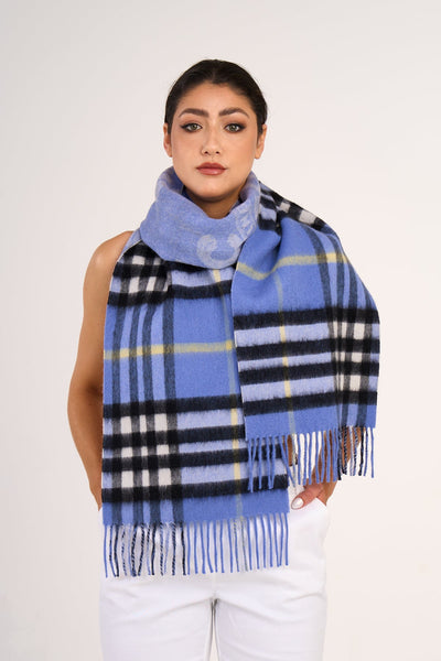 Lucchi Italy Designer Scarf Blue