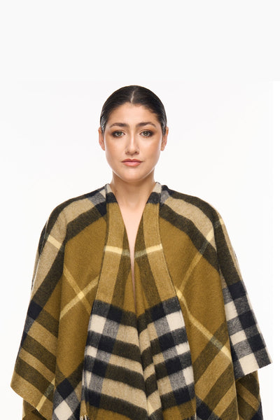 Lucchi Italy DC Classic Green Cape 100% Pure Lambswool