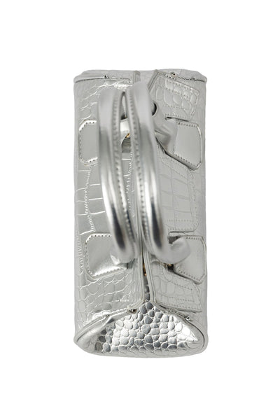 Lucchi Italy Women's Handbag Design - Croco Silver