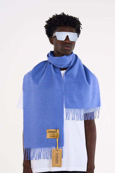 Lucchi Italy Scarf Plain Light Blue 100% Pure Lambswool