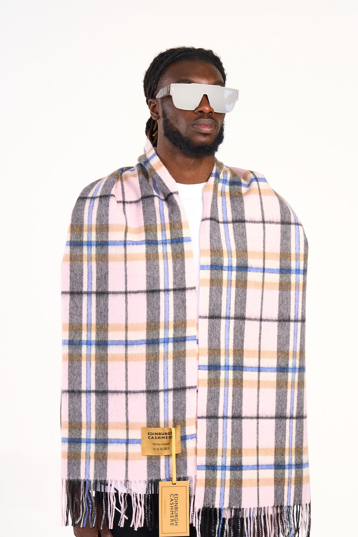 Lucchi Italy Scarf Luxury Exclusive Iconic Design EC Check Oversized