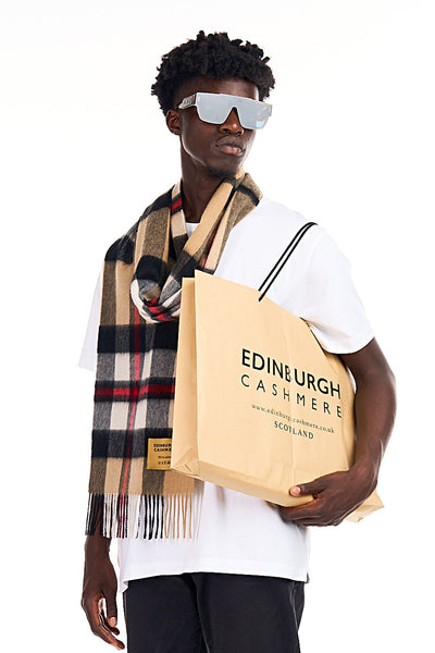 Lucchi Italy Cashmere Scarf Exclusive Iconic Design DC Scott