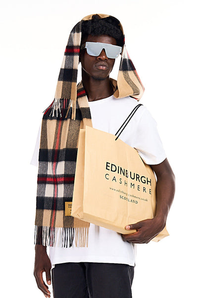 Lucchi Italy Cashmere Scarf Exclusive Iconic Design DC Scott