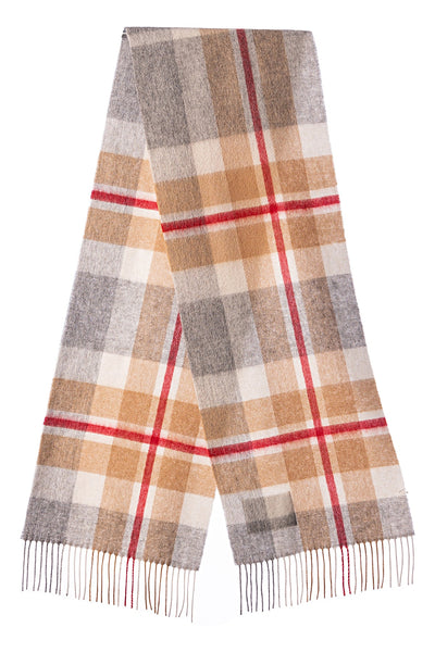100% Pure Lambswool Scarf DC Grey/Camel