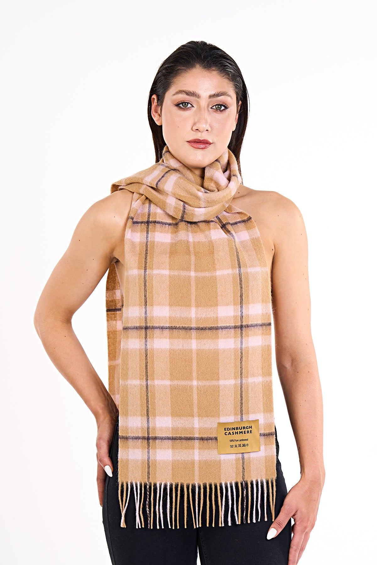 Lucchi Italy Cashmere Wool Scarf EC Check Exclusive Edinburgh Design