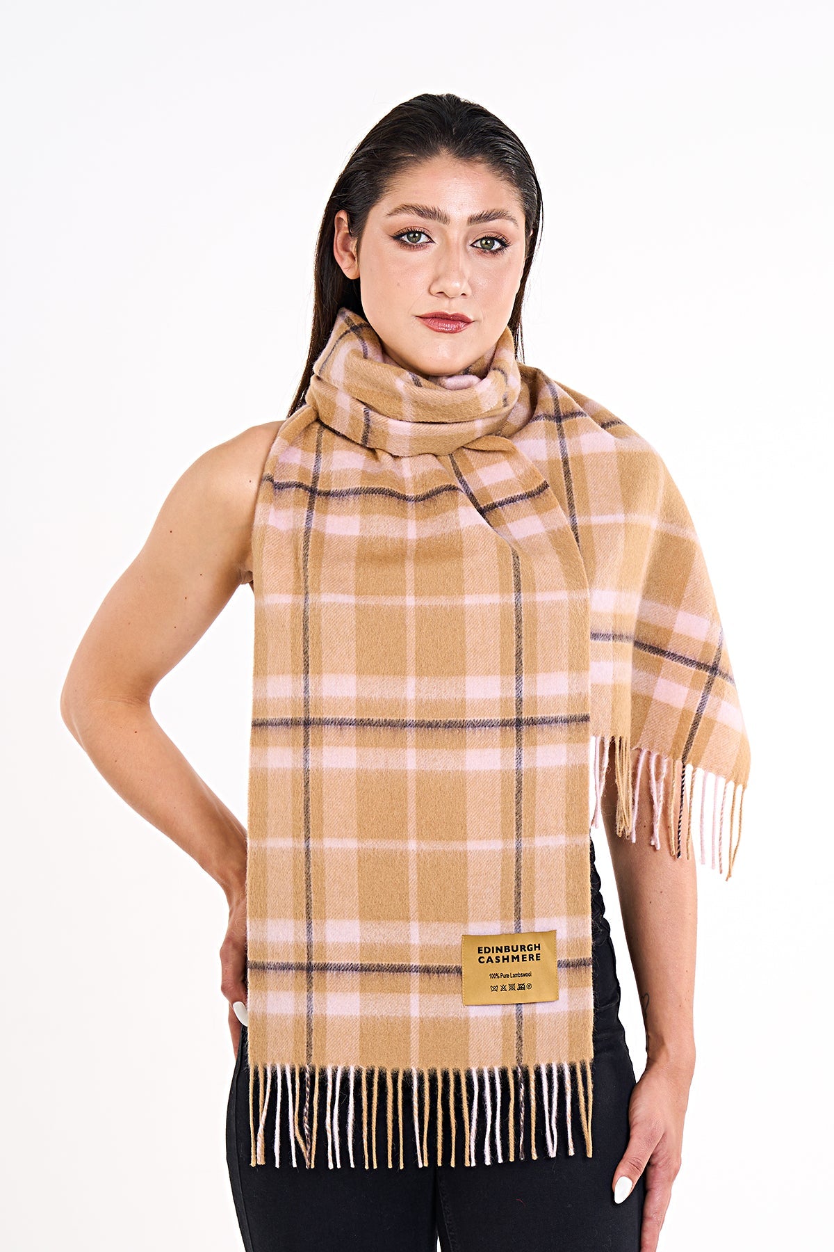 Lucchi Italy Cashmere Wool Scarf EC Check Exclusive Edinburgh Design