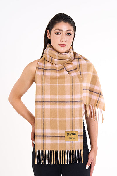 Lucchi Italy Cashmere Wool Scarf EC Check Exclusive Edinburgh Design