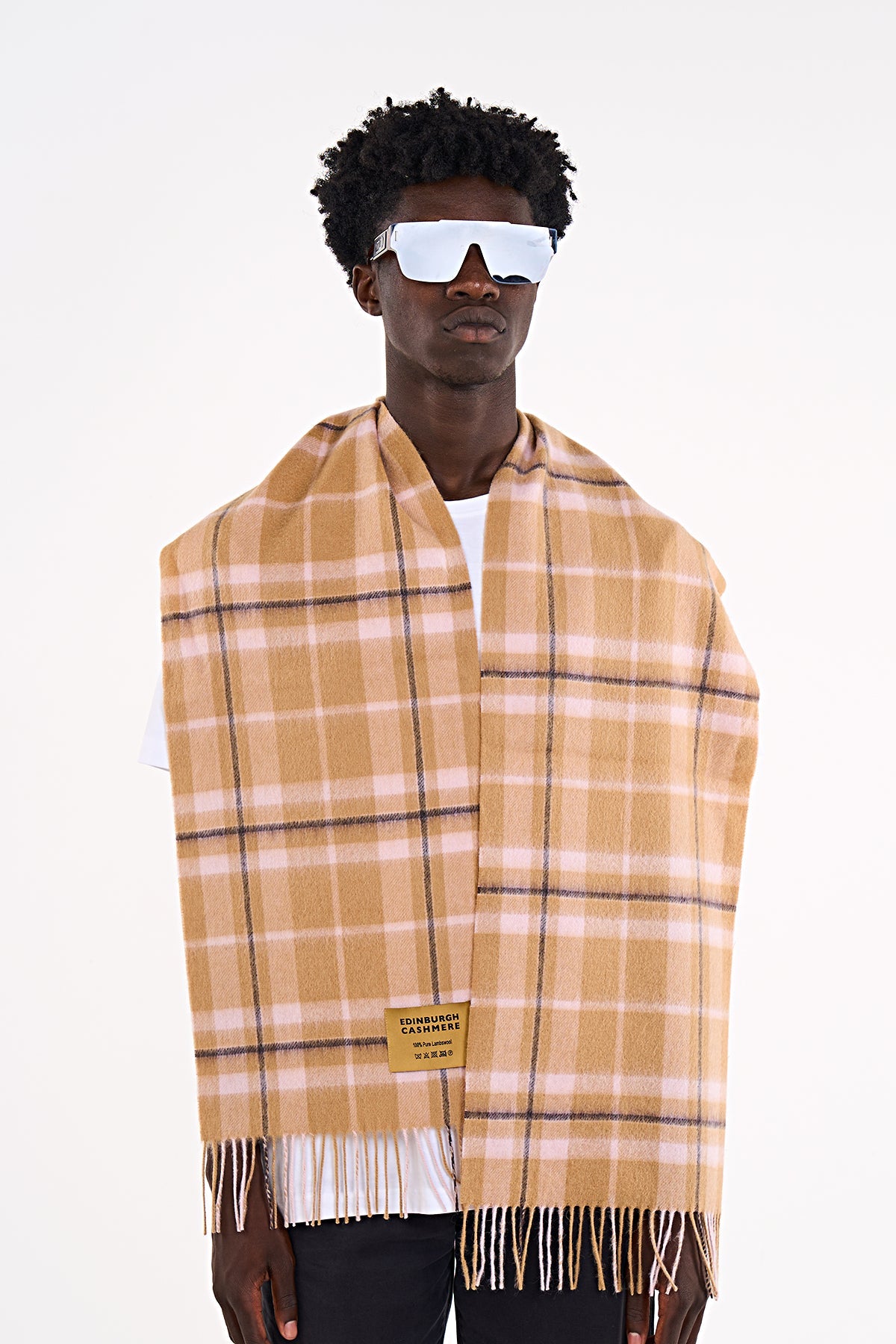 Lucchi Italy Cashmere Wool Scarf EC Check Exclusive Edinburgh Design