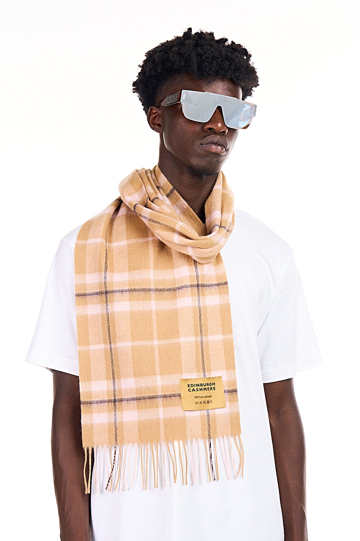 Lucchi Italy Cashmere Wool Scarf EC Check Exclusive Edinburgh Design