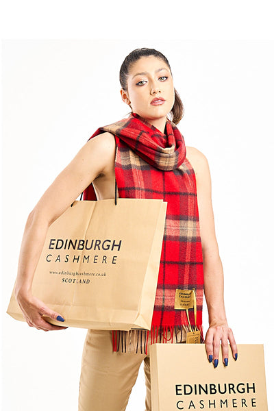 Lucchi Italy Luxury Scarf EC Check Exclusive Iconic Design