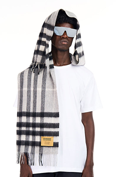 Lucchi Italy Cashmere Wool Scarf DC Check Luxury