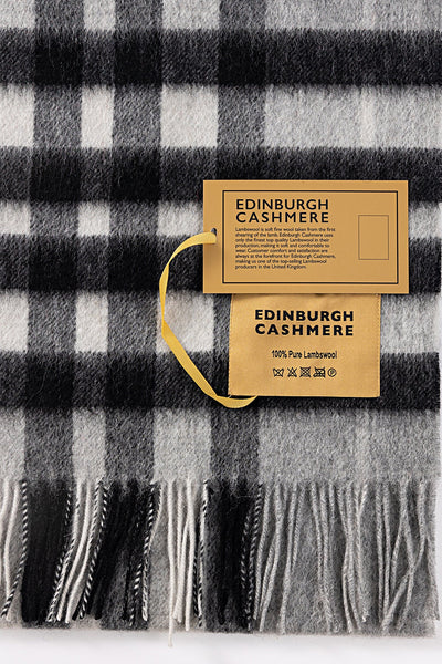 Lucchi Italy Cashmere Wool Scarf DC Check Luxury