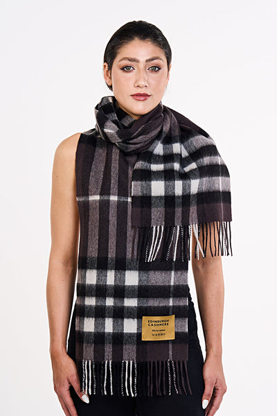 Lucchi Italy Cashmere Wool Scarf DC Check Luxury