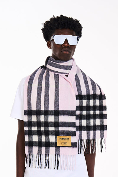 Lucchi Italy Cashmere Wool Scarf DC Check Luxury
