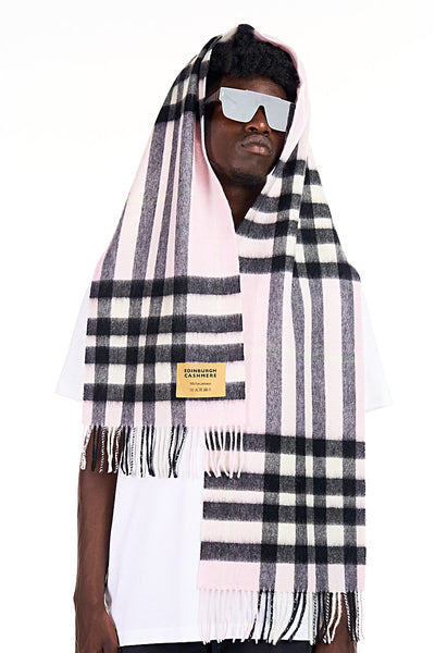 Lucchi Italy Cashmere Wool Scarf DC Check Luxury