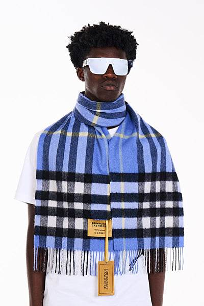 Lucchi Italy Cashmere Wool Scarf DC Check Luxury