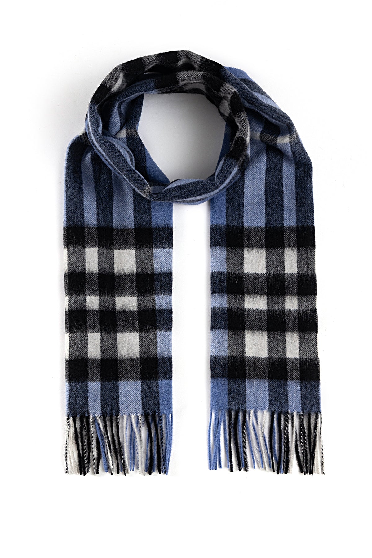 Lucchi Italy Cashmere Wool Scarf DC Check Luxury