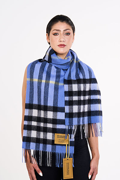 Lucchi Italy Cashmere Wool Scarf DC Check Luxury