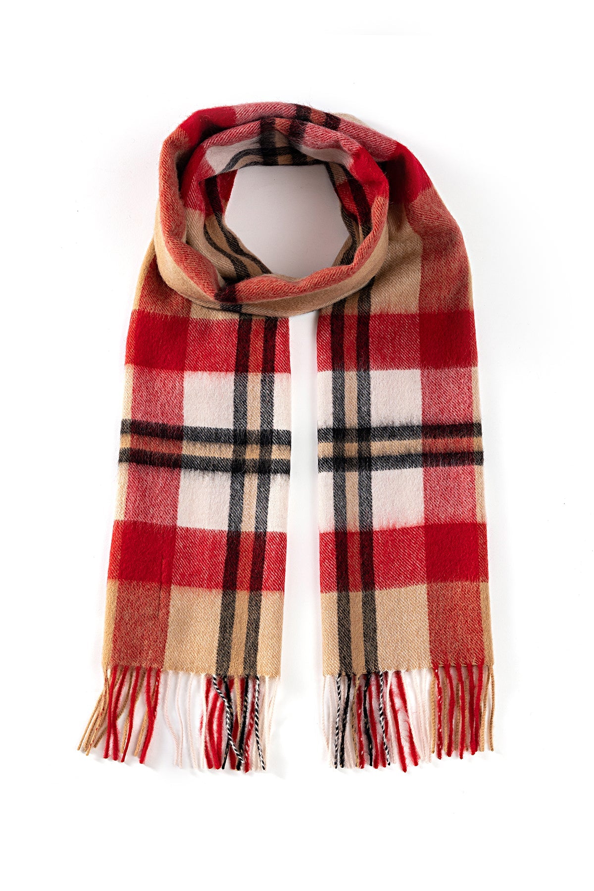 Lucchi Italy Scarf DC Scott Red 100% Pure Lambswool