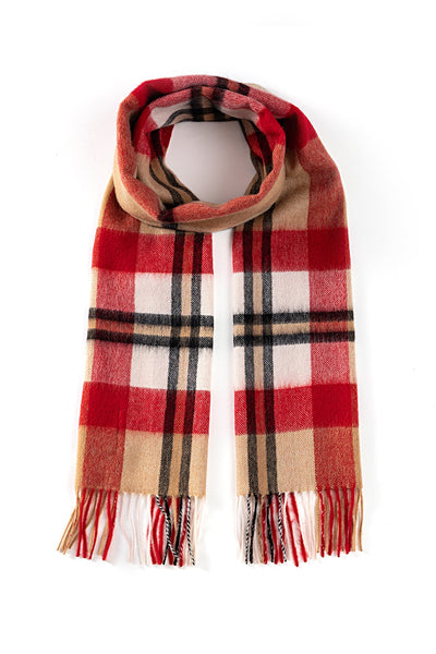 Lucchi Italy Scarf DC Scott Red 100% Pure Lambswool