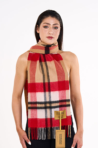 Lucchi Italy Scarf DC Scott Red 100% Pure Lambswool
