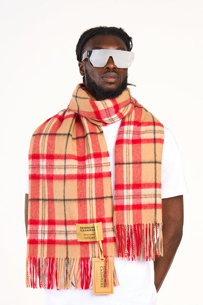 Lucchi Italy Scarf Luxury Exclusive Iconic Design EC Check Oversized