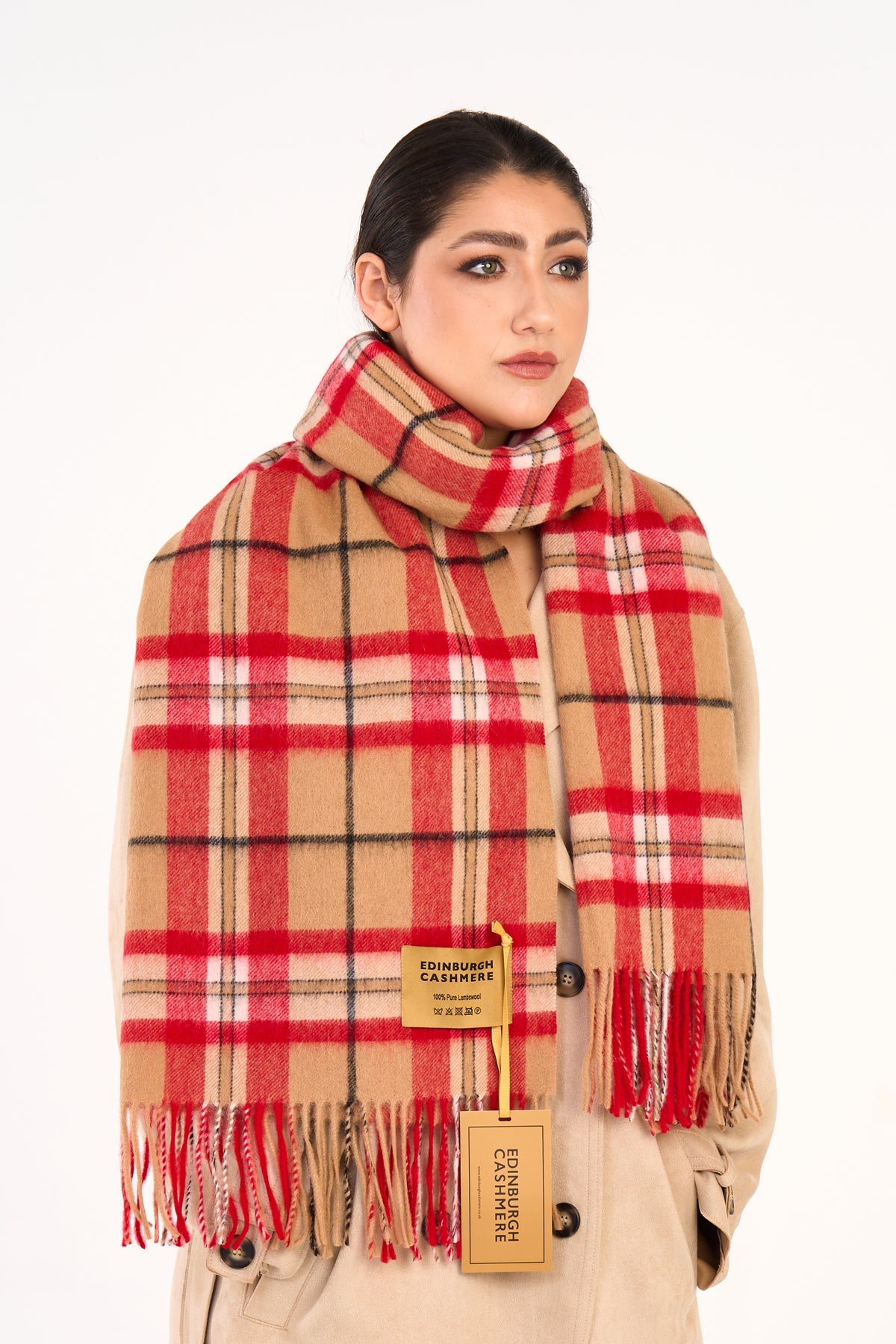 Lucchi Italy Scarf Luxury Exclusive Iconic Design EC Check Oversized