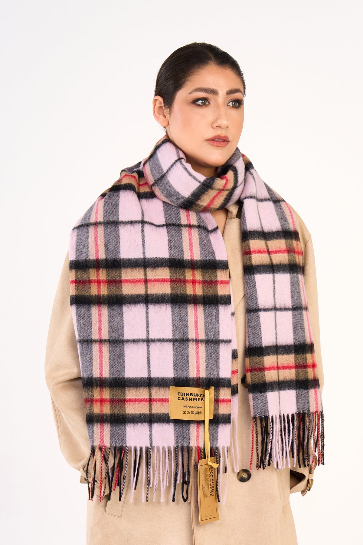 Lucchi Italy Scarf Luxury Exclusive Iconic Design EC Check Oversized