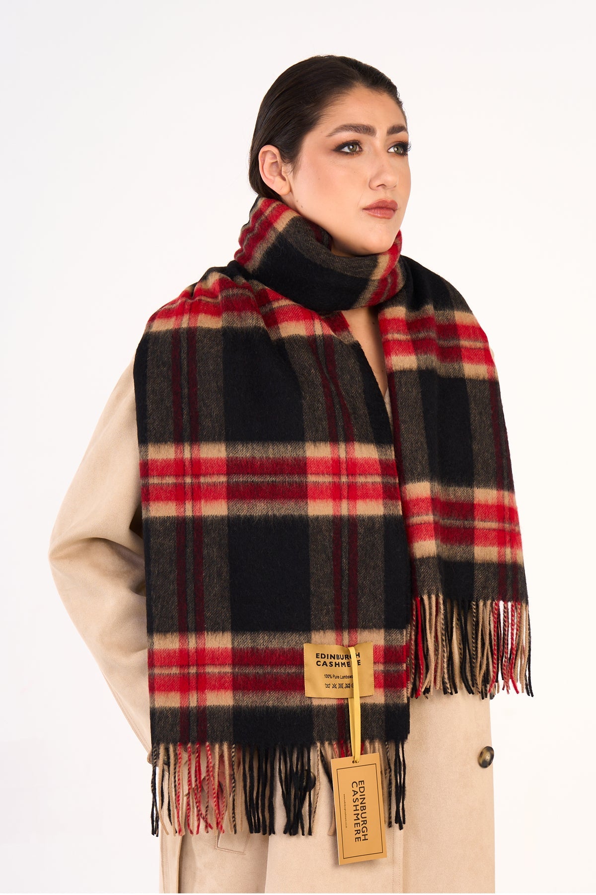 Lucchi Italy Scarf Luxury Exclusive Iconic Design EC Check Oversized