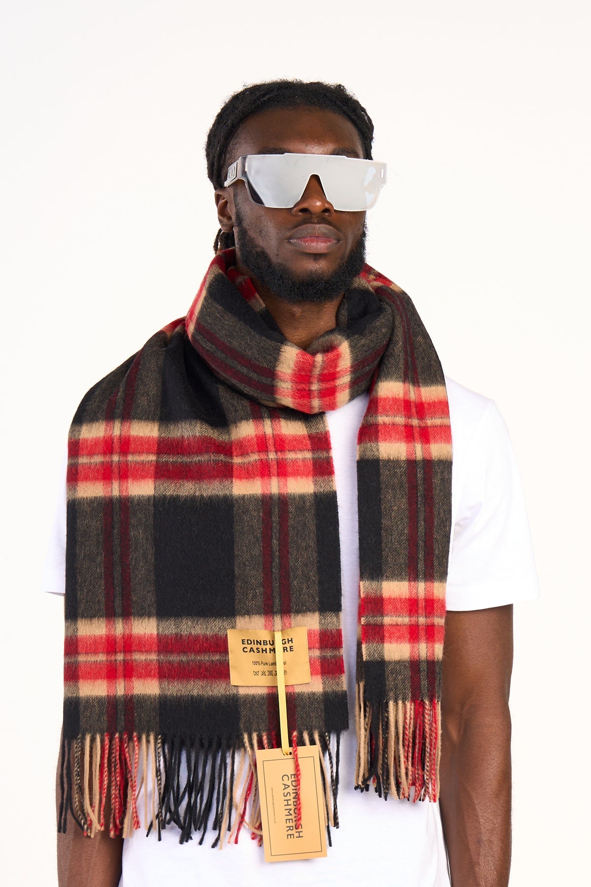 Lucchi Italy Scarf Luxury Exclusive Iconic Design EC Check Oversized
