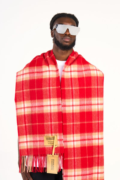 Lucchi Italy Scarf Luxury Exclusive Iconic Design EC Check Oversized