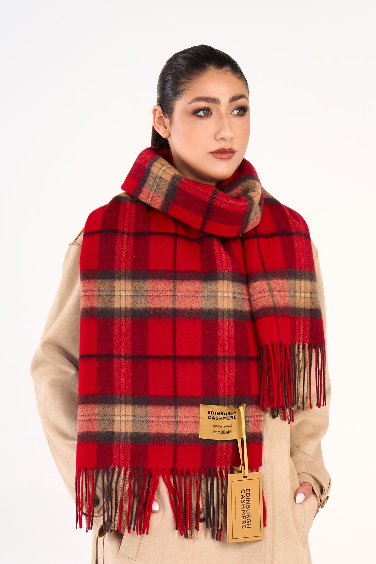 Lucchi Italy Scarf Luxury Exclusive Iconic Design EC Check Oversized