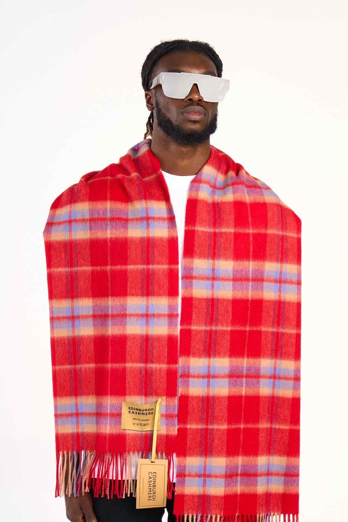 Lucchi Italy Scarf Luxury Exclusive Iconic Design EC Check Oversized