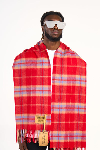 Lucchi Italy Scarf Luxury Exclusive Iconic Design EC Check Oversized