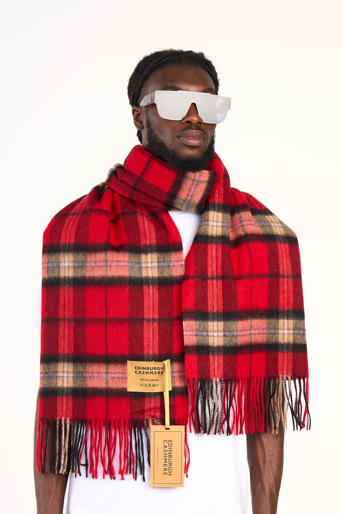 Lucchi Italy Scarf Luxury Exclusive Iconic Design EC Check Oversized