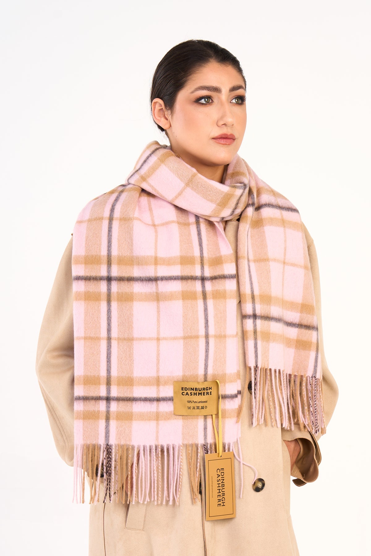 Lucchi Italy Scarf Luxury Exclusive Iconic Design EC Check Oversized