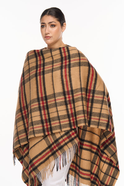 Lucchi Italy Luxury Cape/Poncho EC Check Exclusive Iconic Design