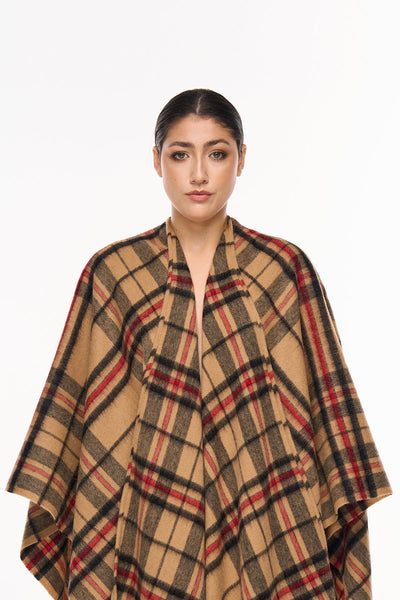 Lucchi Italy Luxury Cape/Poncho EC Check Exclusive Iconic Design
