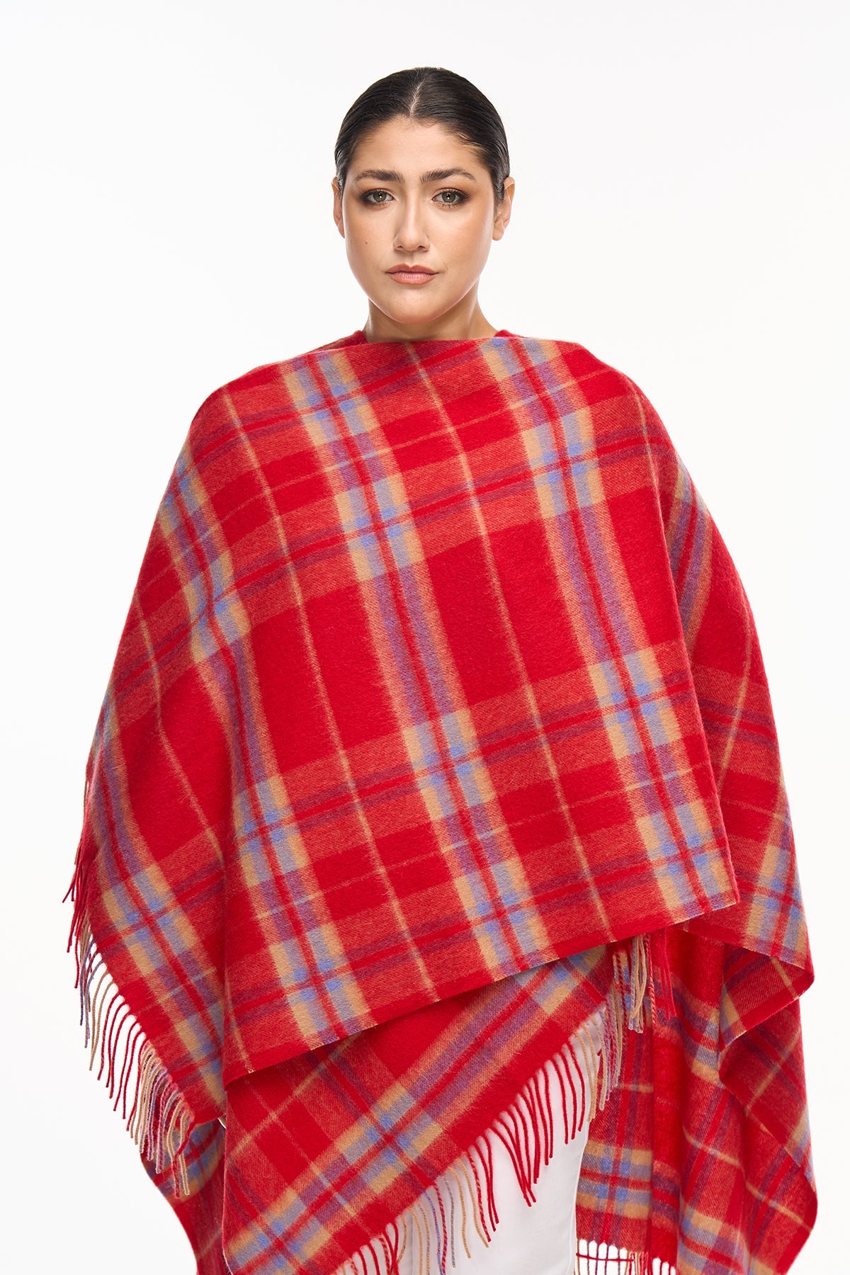 Lucchi Italy Luxury Cape/Poncho EC Check Exclusive Iconic Design