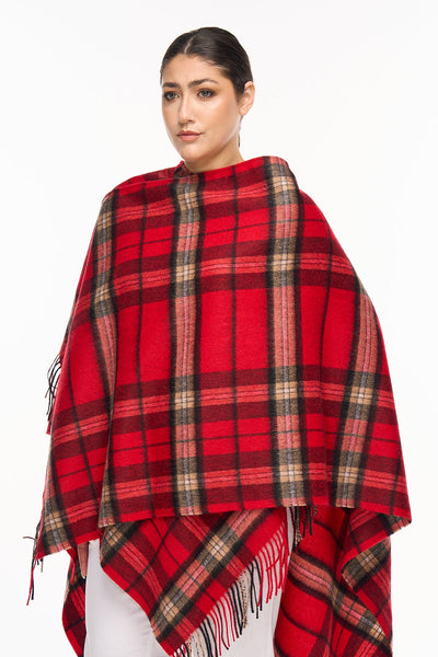Lucchi Italy Luxury Cape/Poncho EC Check Exclusive Iconic Design