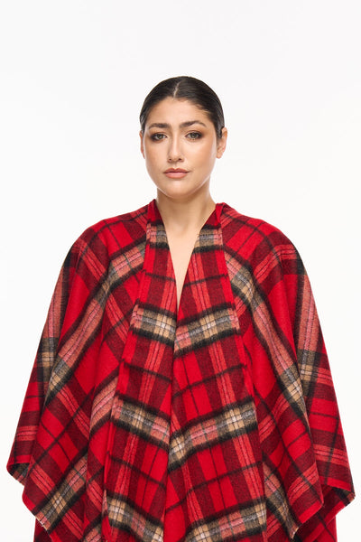 Lucchi Italy Luxury Cape/Poncho EC Check Exclusive Iconic Design