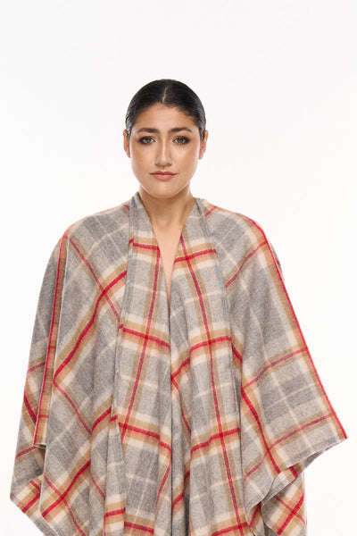 Lucchi Italy Luxury Cape/Poncho EC Check Exclusive Iconic Design
