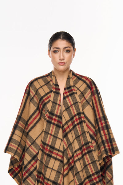 Lucchi Italy Luxury Cape/Poncho EC Check Exclusive Iconic Design