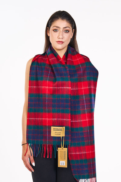 Lucchi Italy Scarves Fraser Red Clan 100% Pure Extra Fine Lambswool