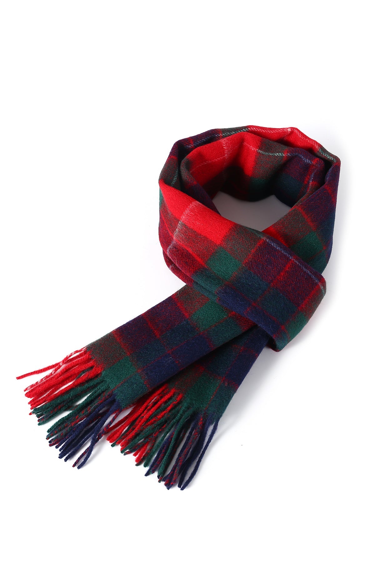 Lucchi Italy Scarves Fraser Red Clan 100% Pure Extra Fine Lambswool