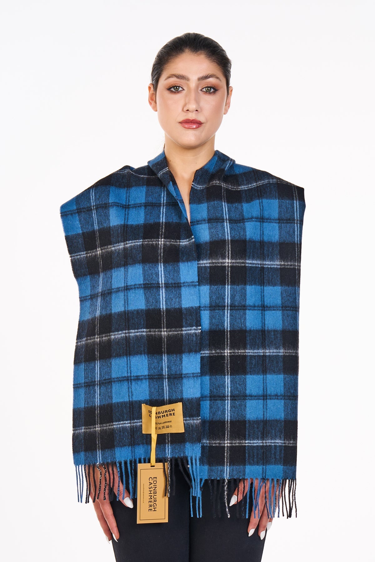 Lucchi Italy Scarves Ramsay Blue Ancient Clan 100% Pure Extra Fine Lambswool