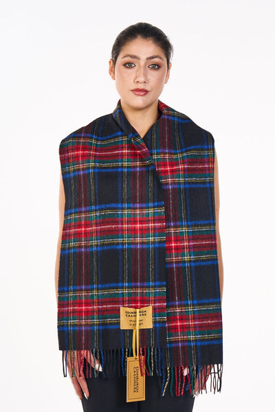 Lucchi Italy Scarves Stewart Black Clan 100% Pure Lambswool