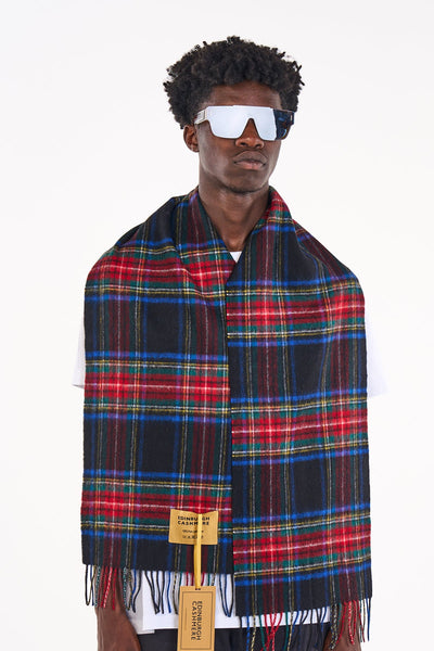 Lucchi Italy Scarves Stewart Black Clan 100% Pure Lambswool