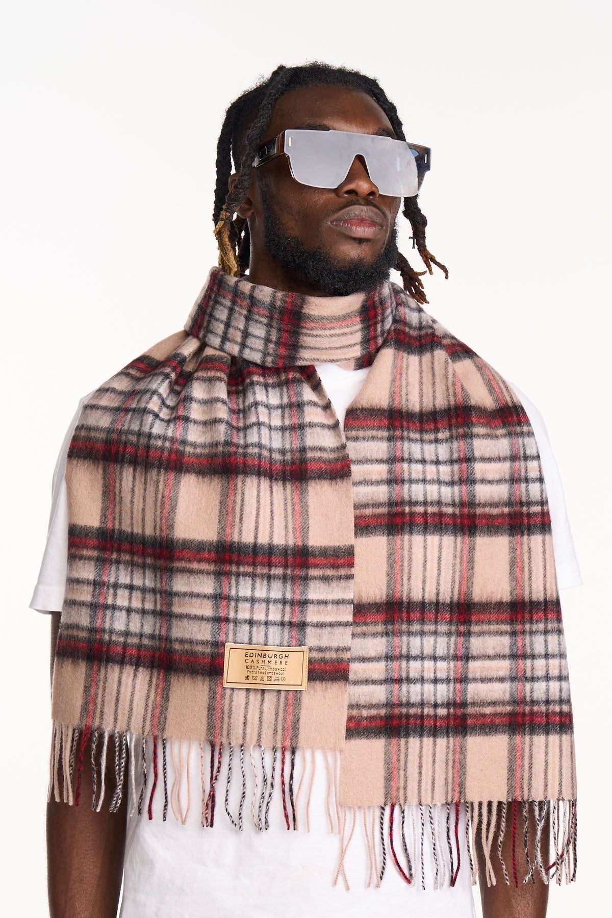 Lucchi Italy 100% Pure Cashmere Scarves Stewart Camel Clan